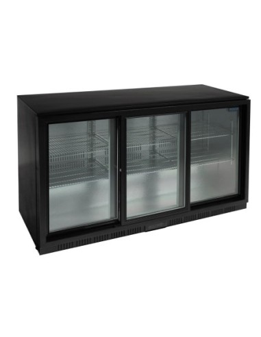 Arrière-bar trois portes coulissantes Polar Série G noir 320L