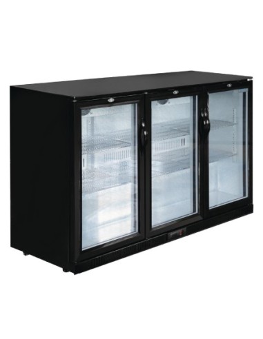 Arrière-bar trois portes pivotantes Polar Série G noir 320L