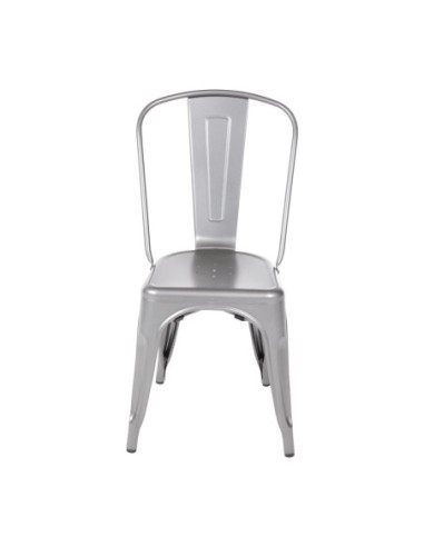 Chaises en acier gris métallisé Bolero Bistro (lot de 4)