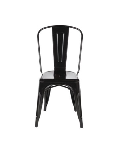 Chaises en acier noir Bolero Bistro (lot de 4)