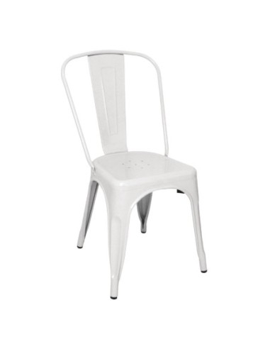 Chaises en acier blanc Bolero Bistro (lot de 4)