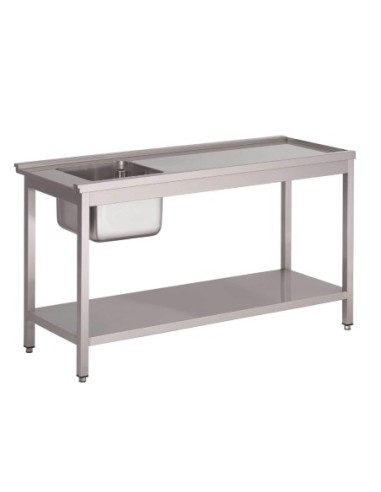 Table de prélavage gauche pour lave-vaisselle à capot GL896 Gastro M 120x59x85cm