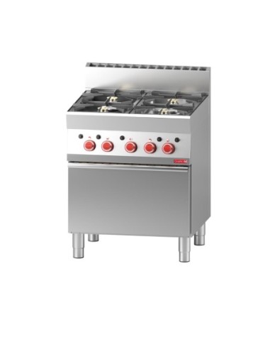 Fourneau 4 feux sur four gaz Gastro M 650 65/70CFG