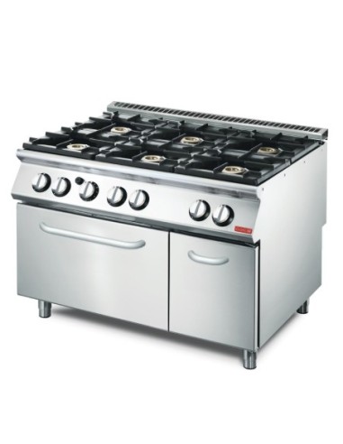 Fourneau 6 feux et four gaz Gastro M 700 GM70/120CFG