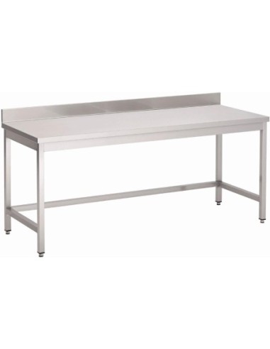 Table inox sans étagère basse avec dosseret Gastro M 700 x 700 x 890mm