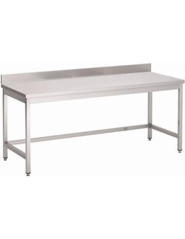 Table inox sans étagère basse avec dosseret Gastro M 1000 x 700 x 890mm