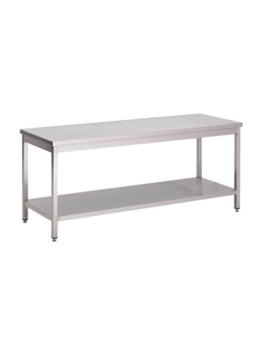 Table inox avec étagère basse Gastro M 700 x 700 x 890mm