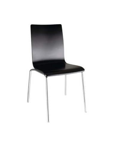 Chaise dossier carré noire Bolero lot de 4