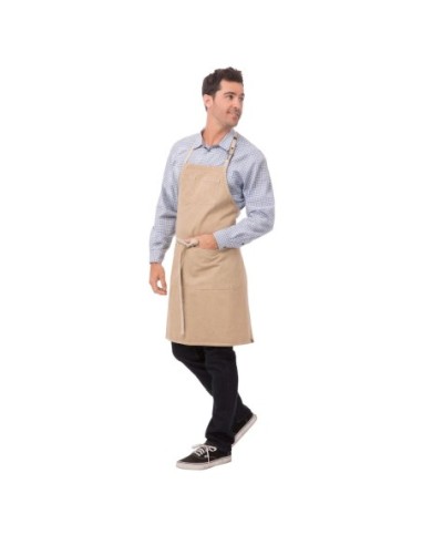 Tablier bavette Chef Works Urban Austin Denim beige