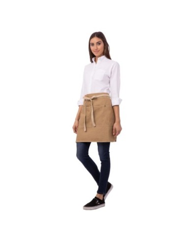 Tablier serveur court Chef Works Austin Denim beige