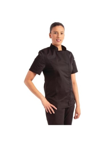 Veste de cuisine femme zippée légère Springfield Chef Works noire M