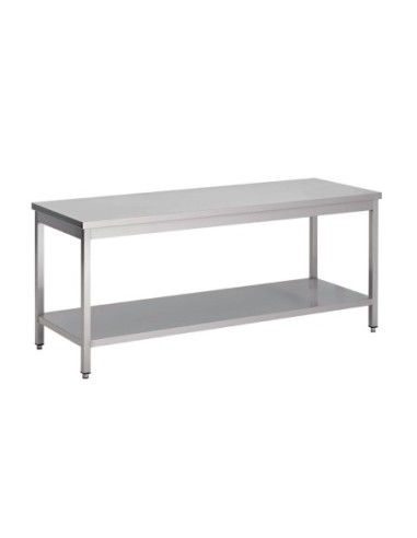 Table inox avec étagère basse Gastro M 700 x 600 x 880mm