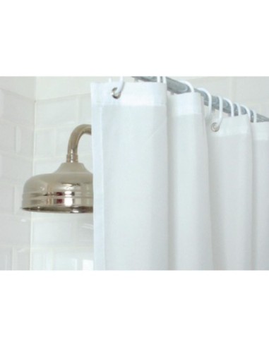 Rideau de douche uni Mitre Essentials blanc