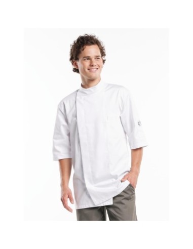 Veste de cuisine manches courtes Chaud Devant Bacio blanche S