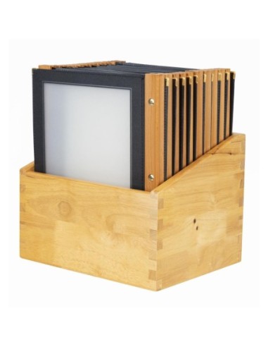 Protège-menus cadre en bois Securit A4 noirs (Lot de 20)