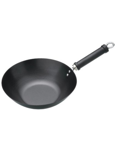 Wok antiadhésif fond plat Kitchen Craft 305mm