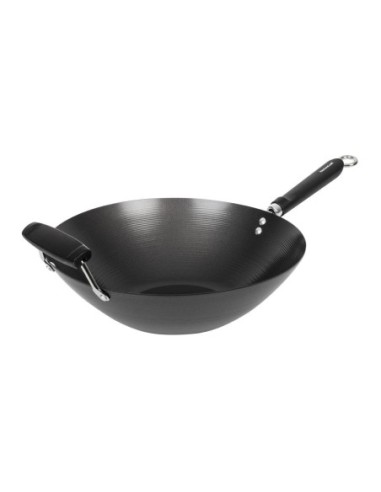 Wok antiadhésif fond plat 35cm