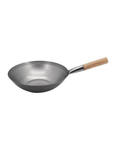 Wok en acier doux Vogue 33 cm