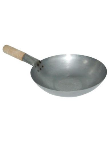 Wok en acier doux Vogue 35,6 cm