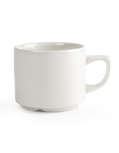 Tasses à thé Maple empilables blanches Churchill Whiteware 200ml (lot de 24)