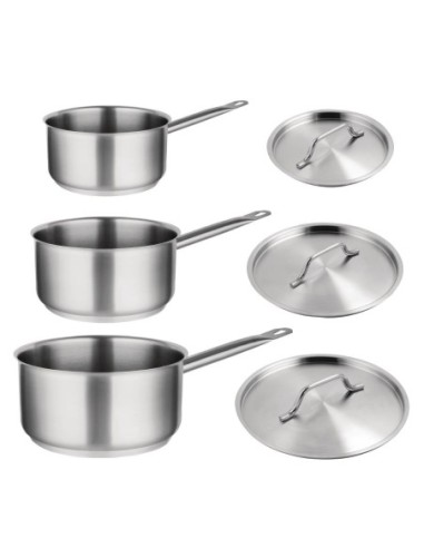 Offre spéciale - Set de 3 casseroles et couvercles inox Vogue 