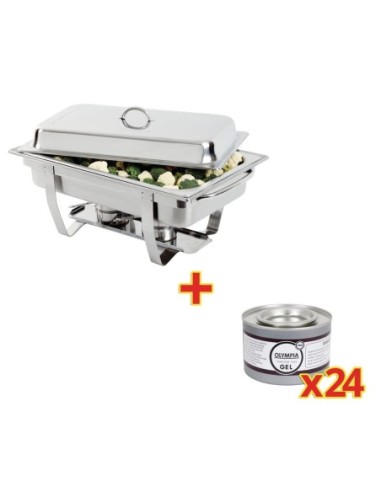 OFFRE SPÉCIALE Chafing dish Milan Olympia GN 1/1 + 24 capsules de gel combustible