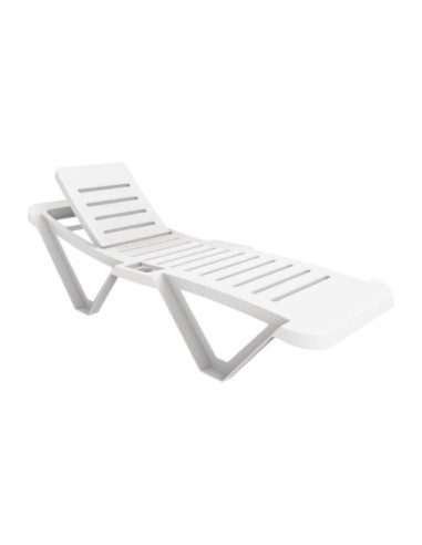 Chaises longues en polypropylène blanches Resol (lot de 4)