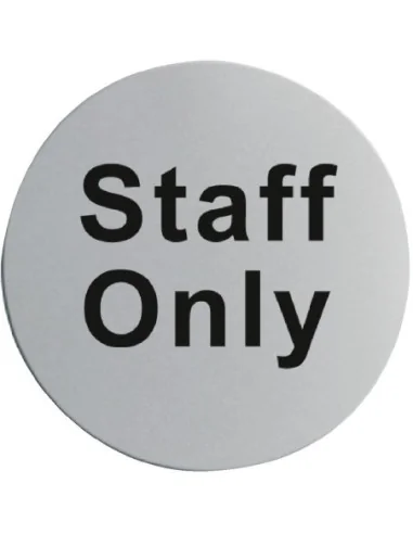 Plaque de porte inox - Staff only