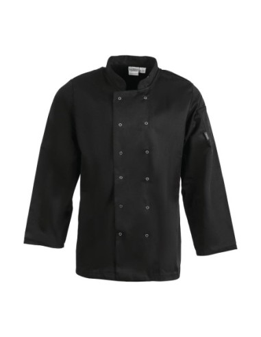 Veste de cuisine mixte Whites Vegas manches longues noire L