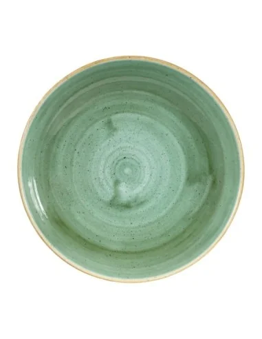 Assiettes coupes rondes Churchill Stonecast Samphire Green 248mm (Lot de 12)