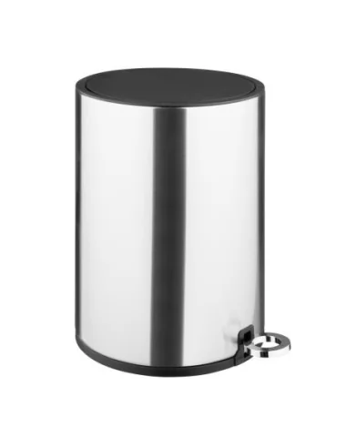 Poubelle à pédale ronde en acier brossé Jantex 6L