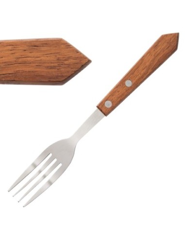 Fourchettes à viande Olympia manche en bois (Lot de 12)