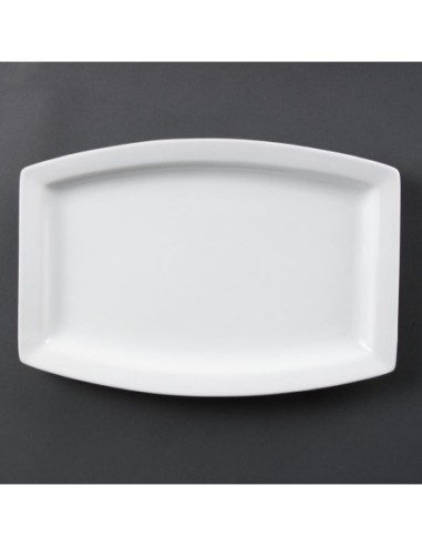 Assiette rectangulaire Olympia Whiteware 320mm (Lot de 6)