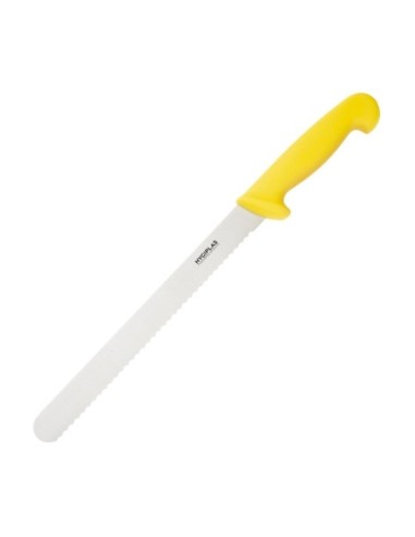 Couteau à trancher denté Hygiplas jaune 255mm