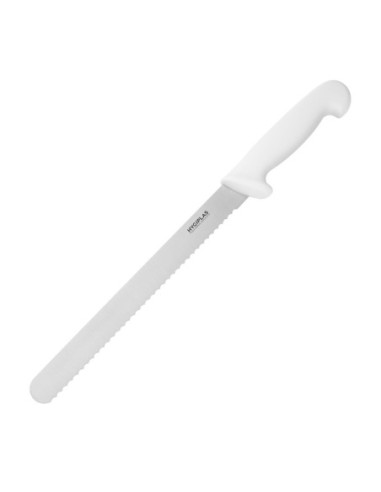 Couteau à trancher denté Hygiplas blanc 255mm