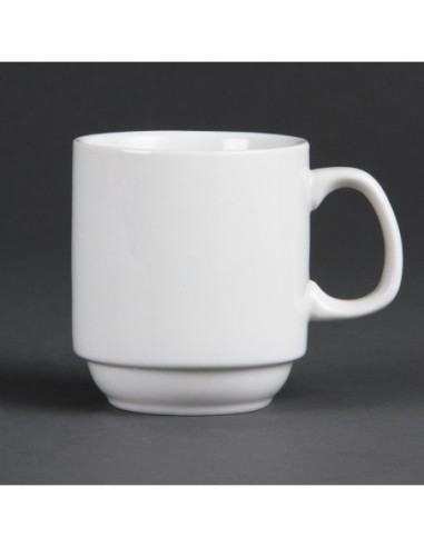 Mugs empilables blancs 284ml Olympia (Lot de 12)