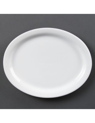 Assiettes ovales blanches Olympia 250mm (Lot de 6)