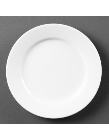 Assiettes à bord large blanches Olympia 165mm (Lot de 12)