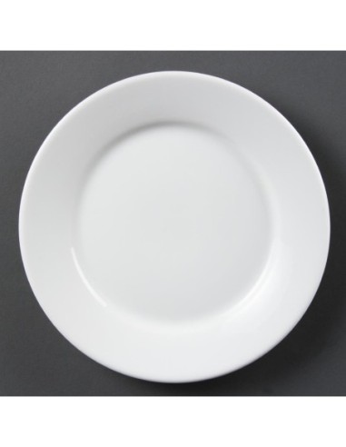 Assiettes à bord large blanches Olympia 230mm (Lot de 12)