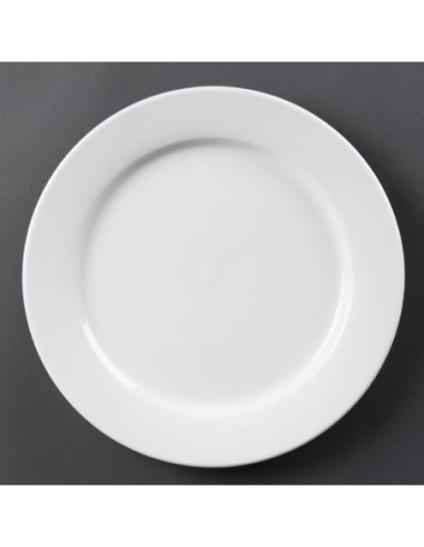 Assiettes à bord large blanches Olympia 280mm (Lot de 6)