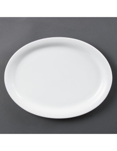 Assiettes ovales blanches Olympia 295mm (lot de 6)