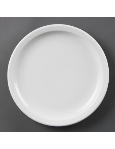 Assiettes à bord étroit blanches Olympia 230mm (Lot de 12)