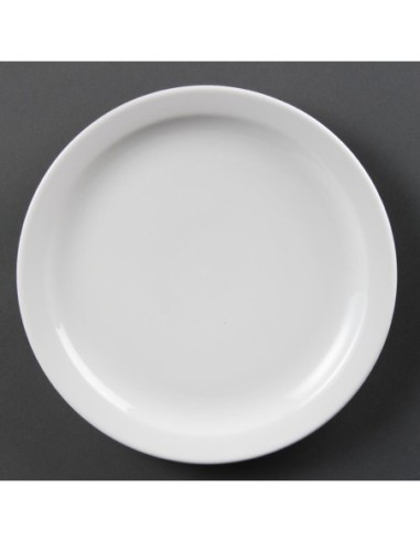 Assiettes à bord étroit blanches Olympia 250mm (Lot de 12)