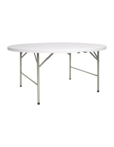 Table ronde pliable au centre Bolero blanche 1530mm