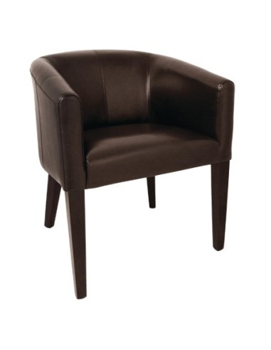 Fauteuil en simili cuir Bolero marron foncé