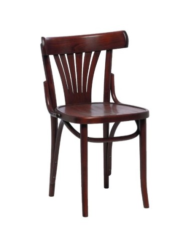 Chaises bistro avec dossier en éventail en bois courbé Fameg noyer (lot de 2)