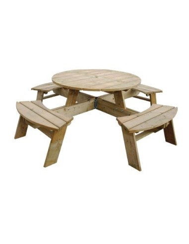 Table de pique-nique en bois ronde Rowlinson 2000mm