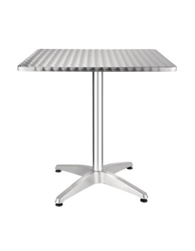 Table bistro carrée Bolero acier inoxydable 700mm