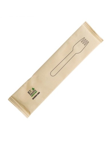 Fourchettes en bois emballées individuellement Fiesta Compostable (lot de 500)