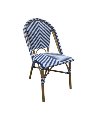 Chaises style parisien en rotin Bolero bleues (lot de 2)